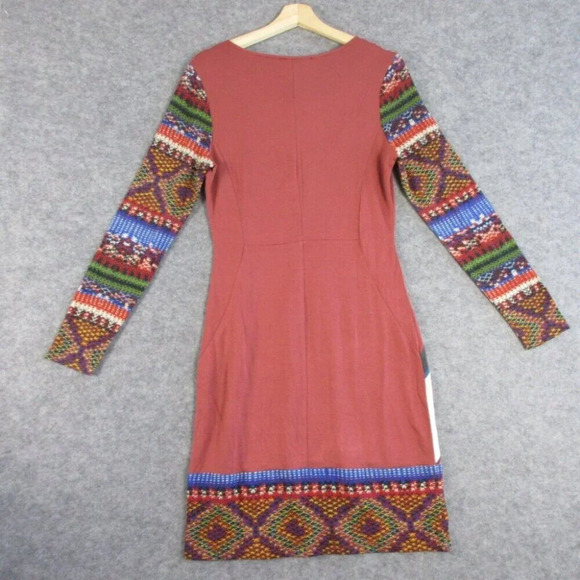 Desigual Art to Wear Womens Bodycon Knit Mini Dress Long Sleeve Large 348 - Picture 2 of 13